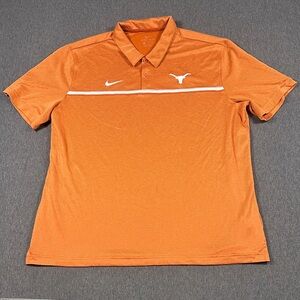Nike Dri Fit University of Texas Longhorns On Field Golf Polo Shirt XL Orange UT